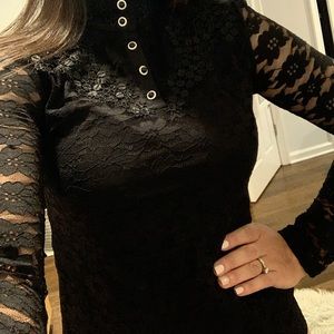 Dressy lace turtle neck top